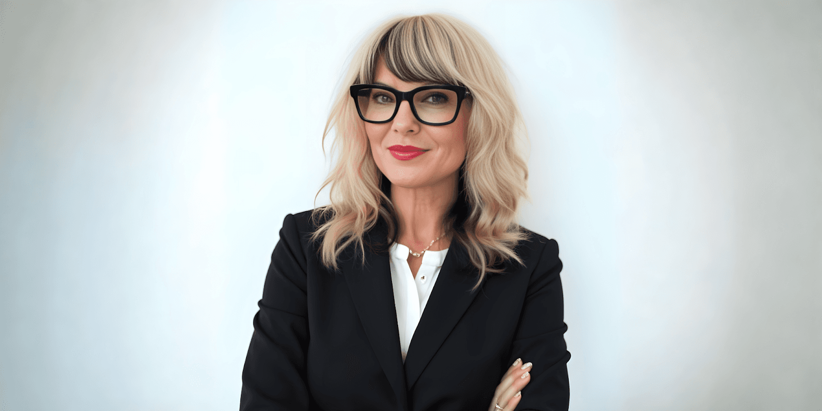 Lindy LaValley, a nurse leader and author, confidently stands with arms crossed, showcasing resilience and professional strength.