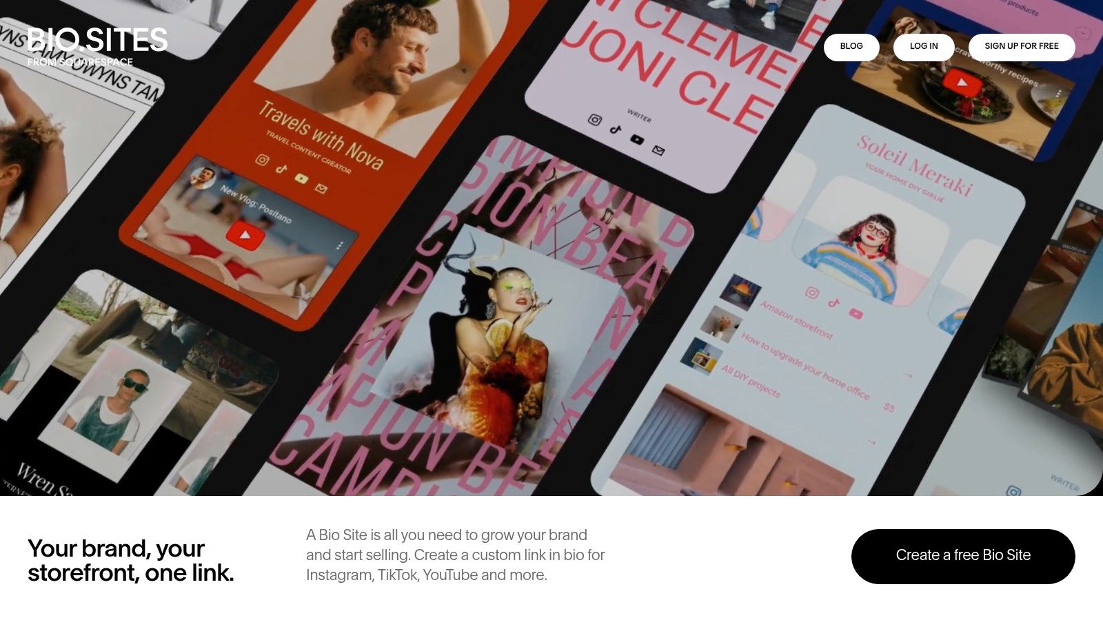 Squarespace Bio Sites (Unfold)