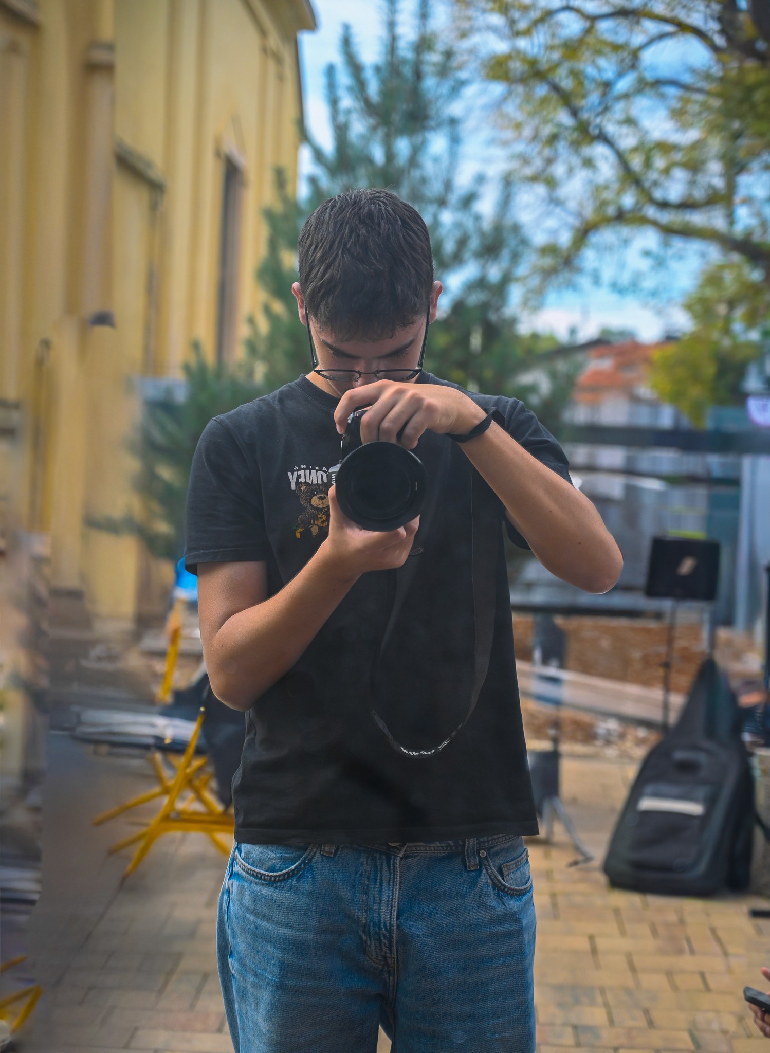 Portrait of portfolio creator – back view