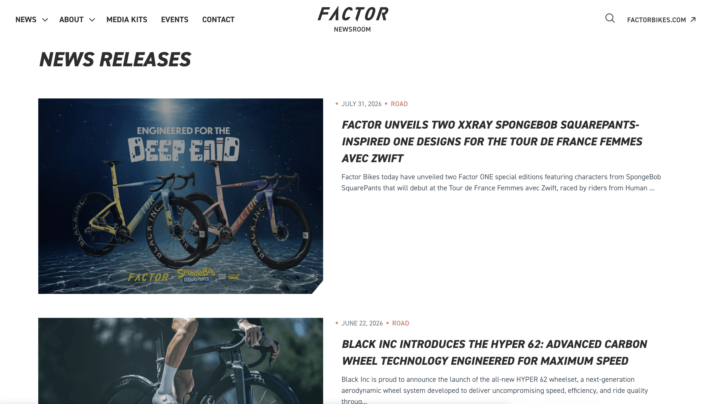 Factor bikes newsroom