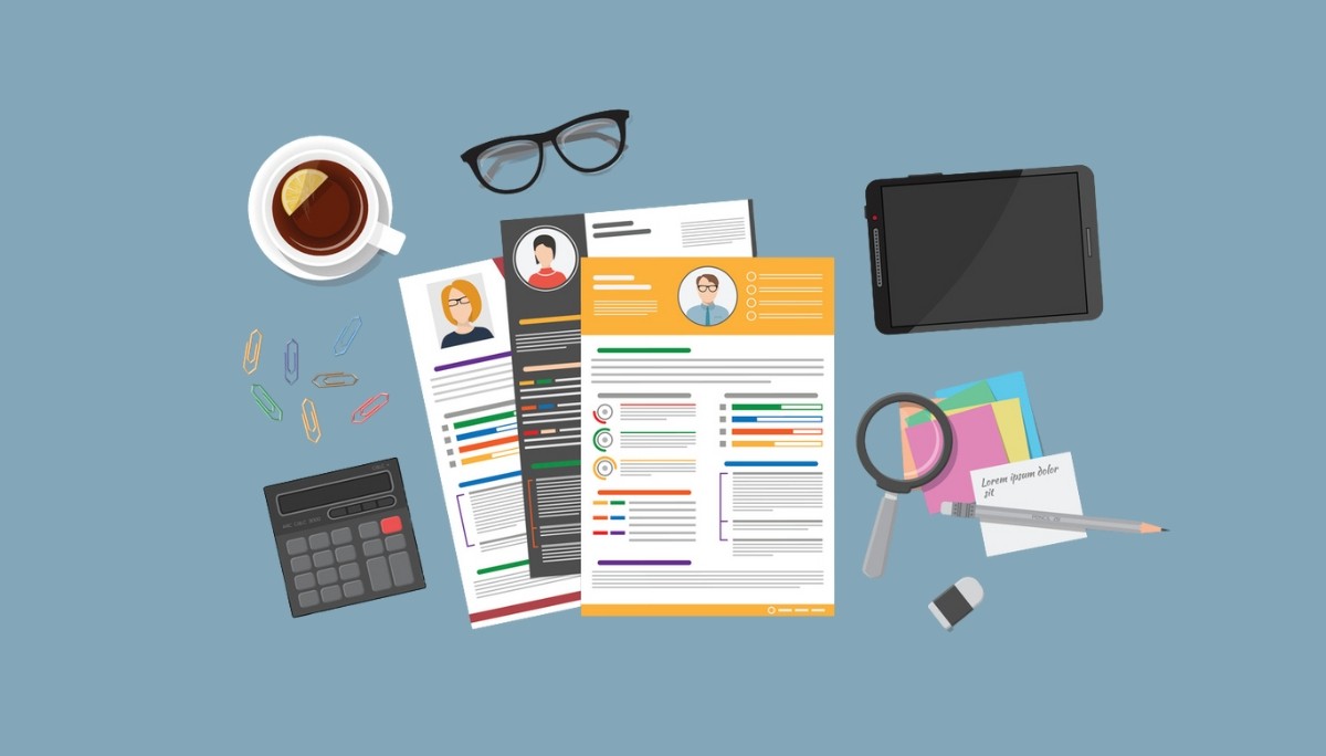 Illustration of two people adjusting interlocking gears within a circular arrow loop, surrounded by charts and checklists.