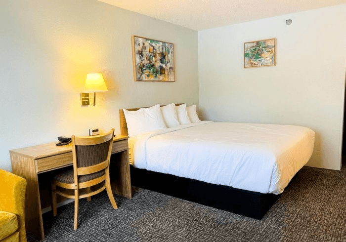 A Single King room at Prairie Ridge Inn, Long Prairie, Minnesota
