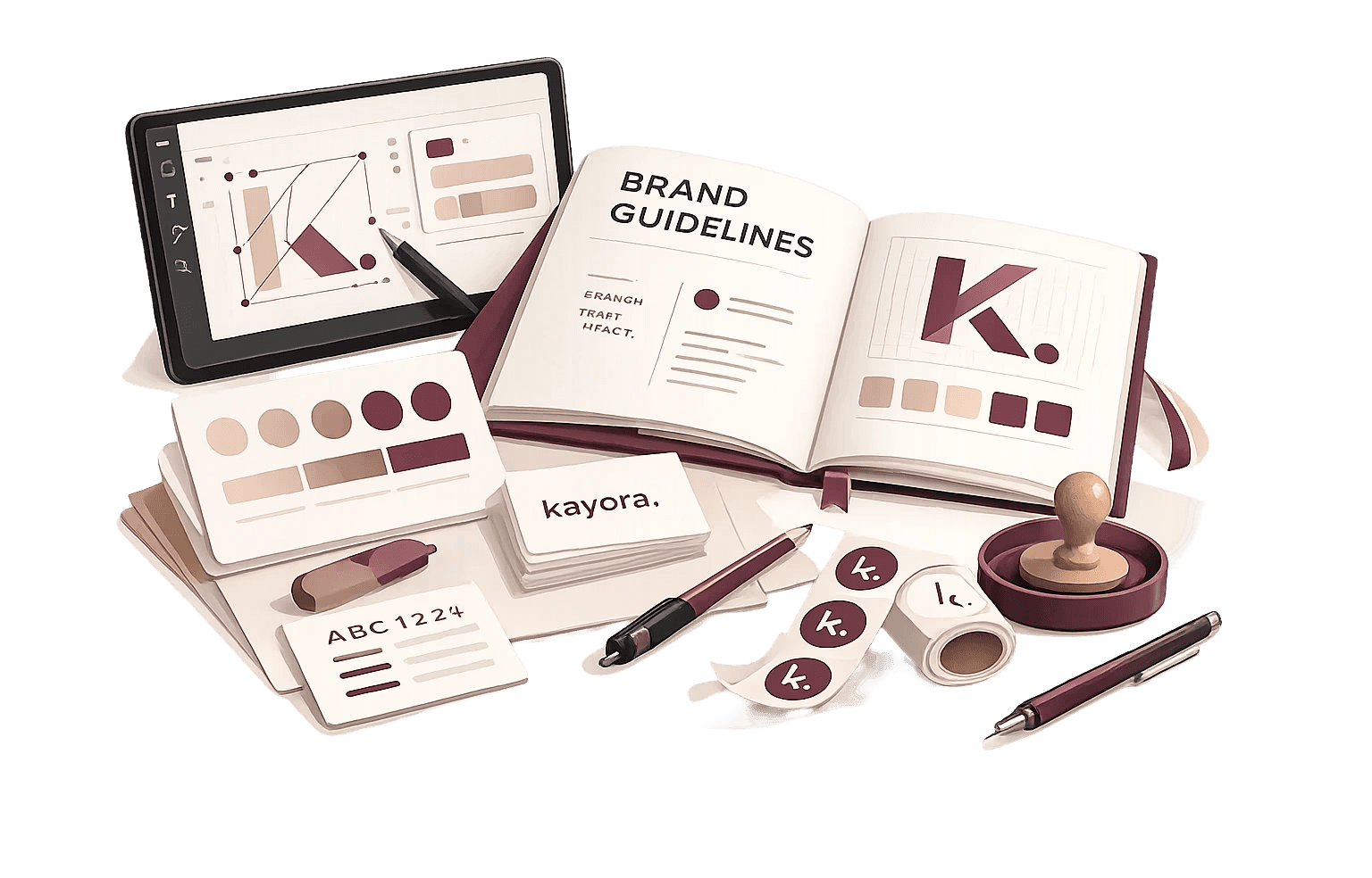 Branding and identity design icon representing Kayora's design services