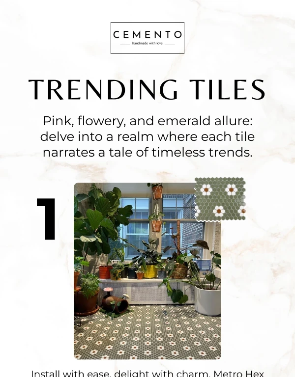 Cemento Collection: Trending tiles. Cropped email preview.