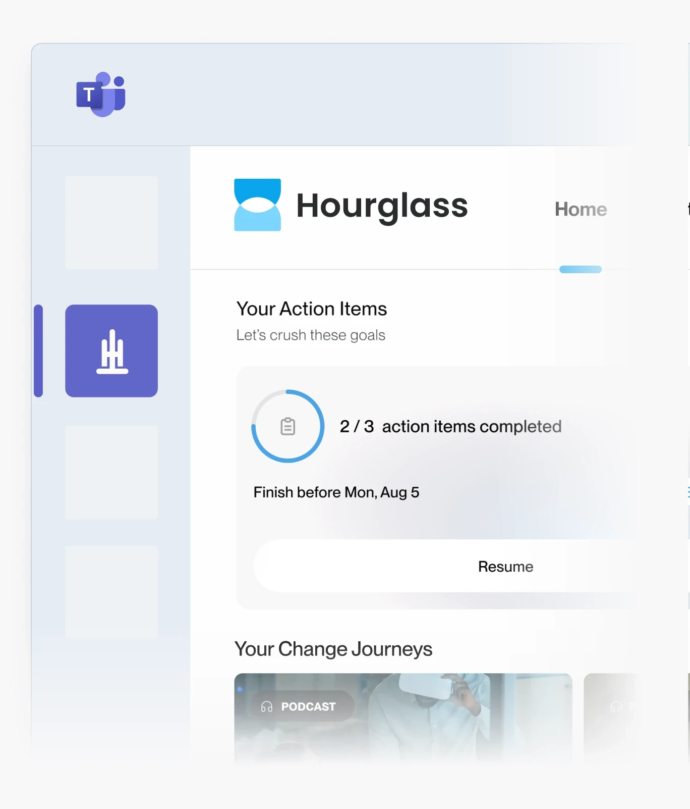 Bring transformation into the daily workflow with your own branded hub on Microsoft Teams.