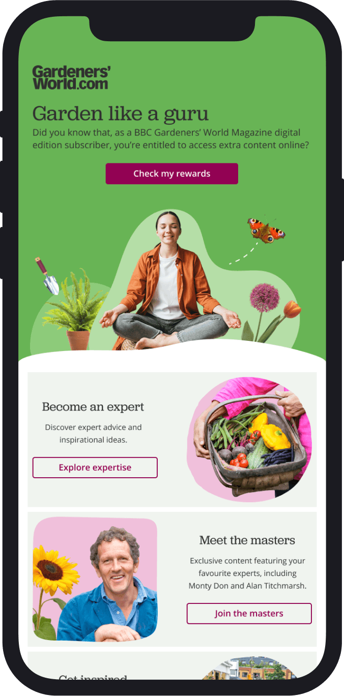 Gardeners' World - onboarding email - features