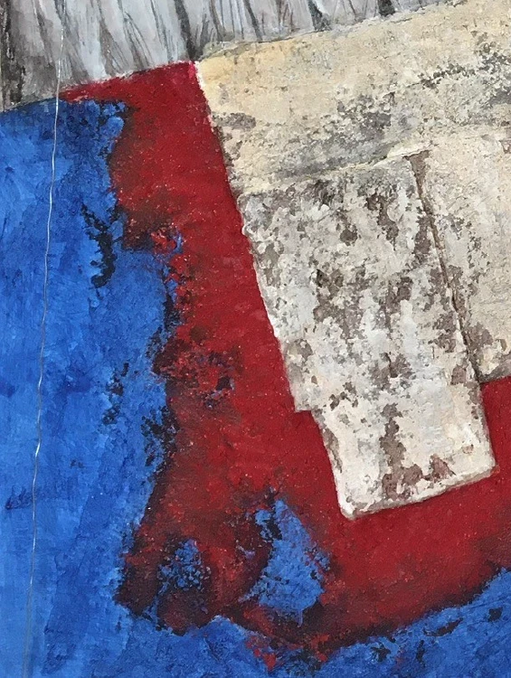 Affentheater, 2019. Mixed media on hardboard. By: Barbara Walker