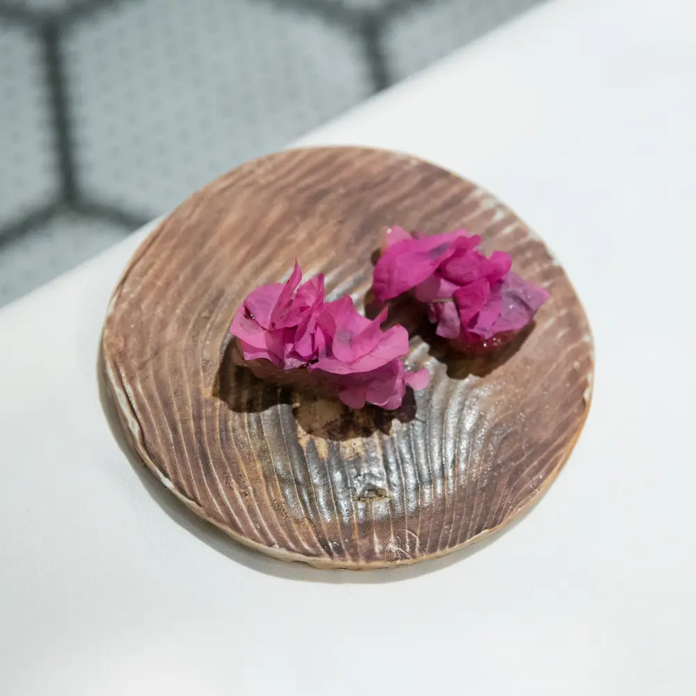 Red Ruby Pomelo, Lemon Basil, Beetroot, Paper Flower