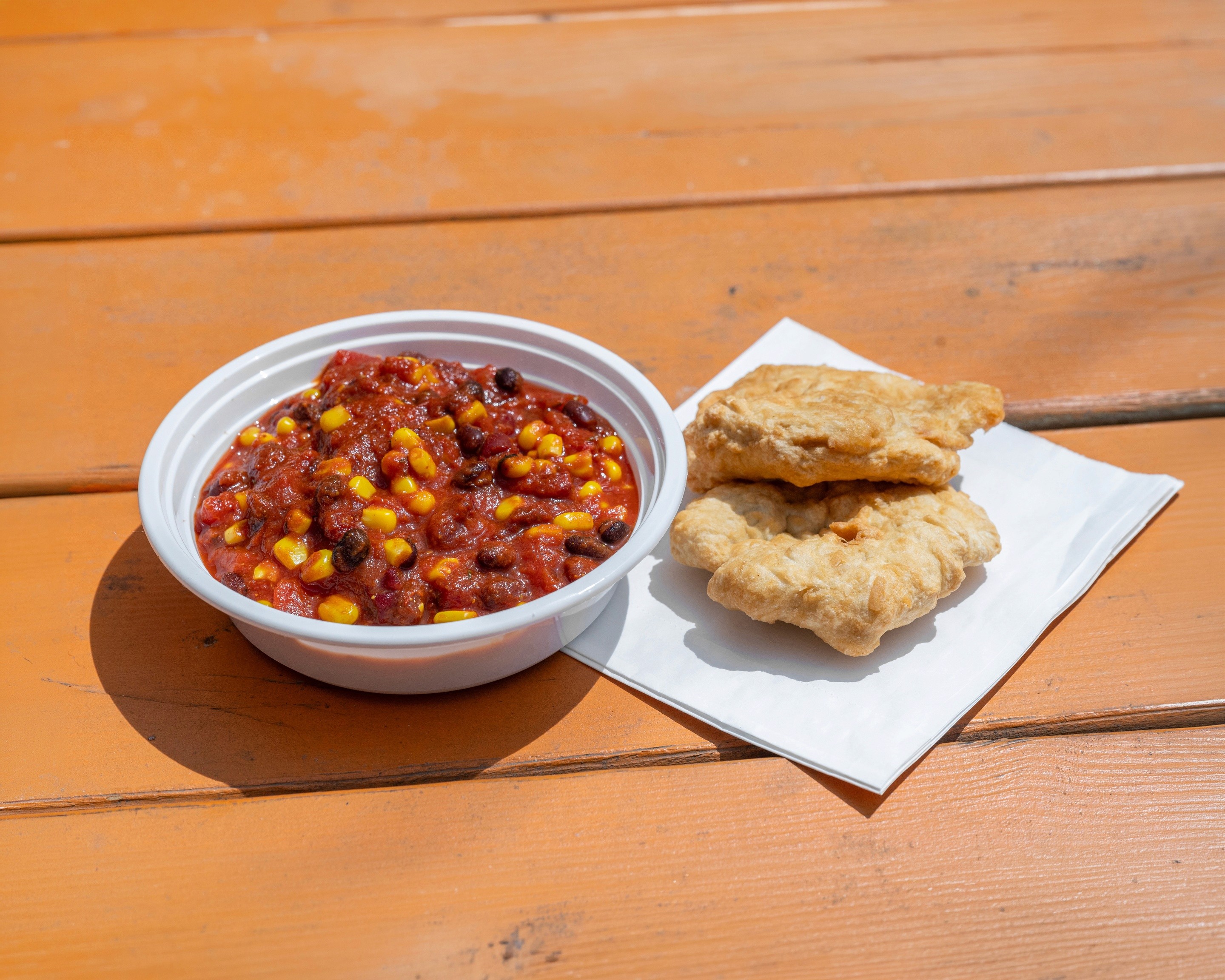Veggie Chili Bowl and Bannock