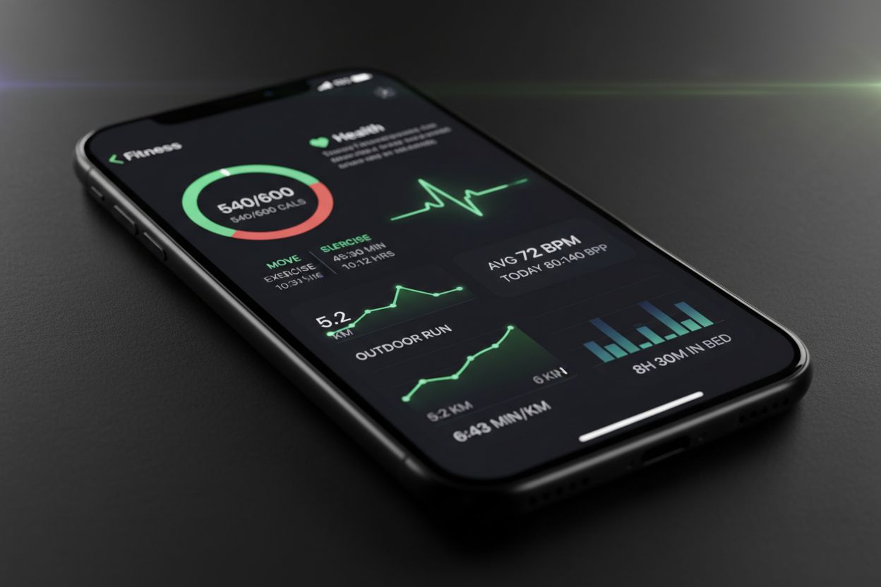 Pantalla de Fitness y Salud en iPhone