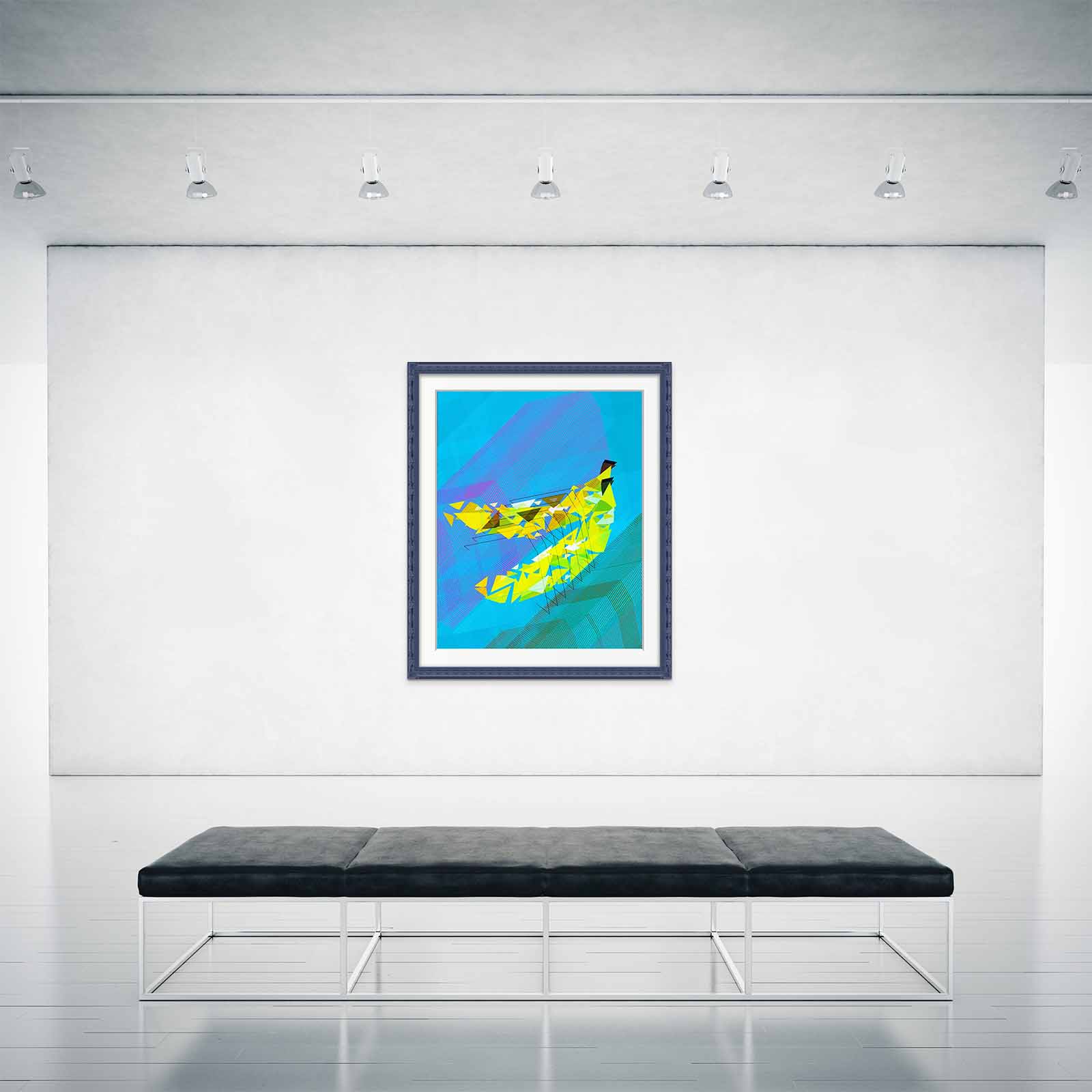 Framed art in a elegant gallery