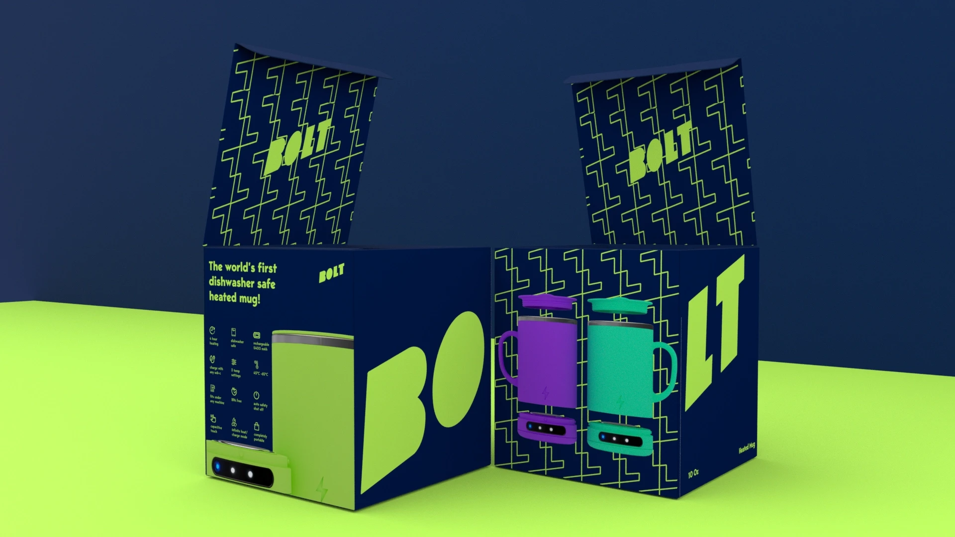 packaging design developed for Bolt self heating mug