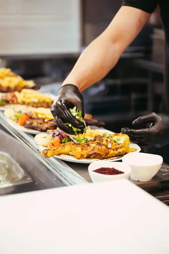 glasses and plates on the table