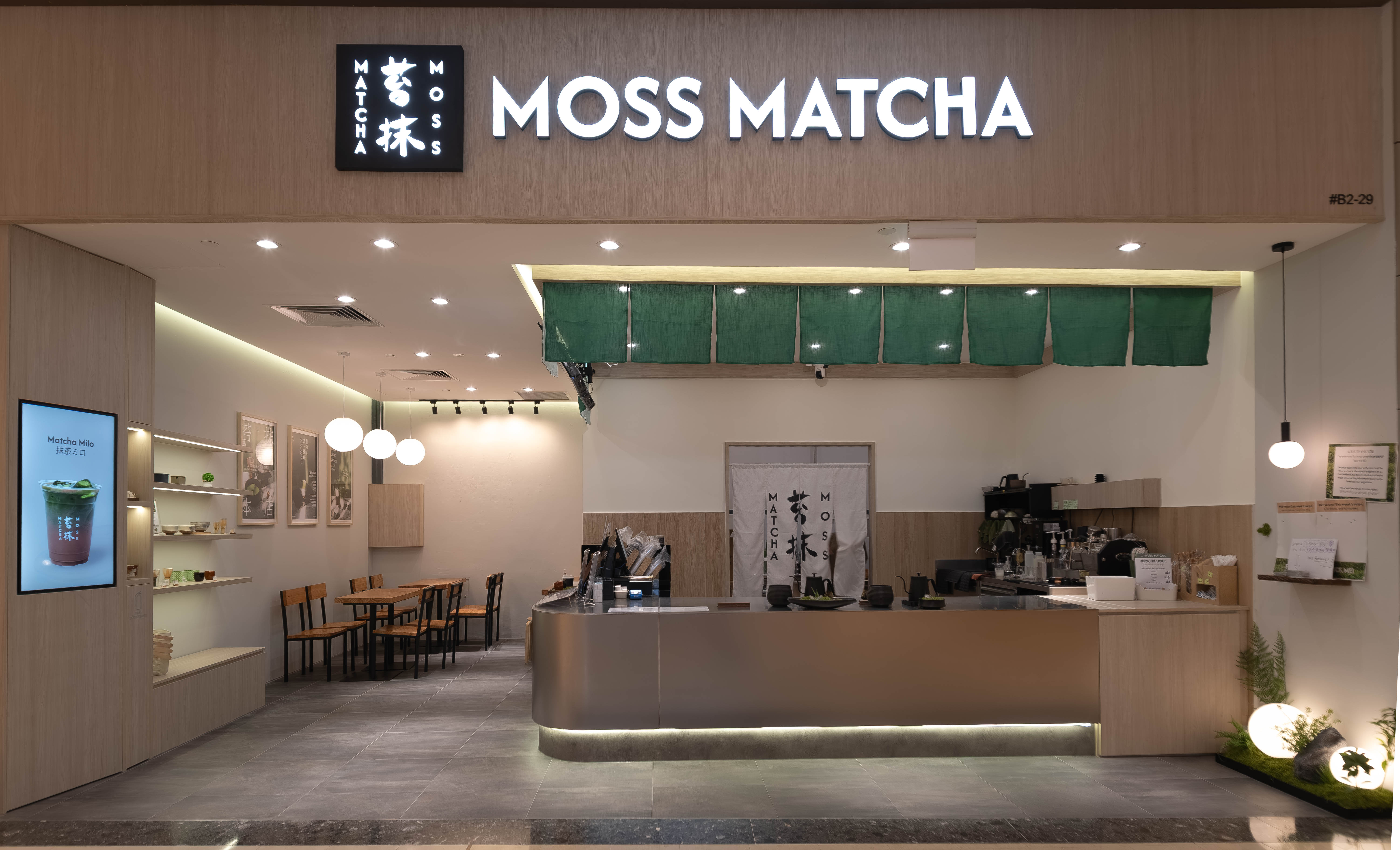 Moss Matcha, Kyoto-inspired cafe interior design in Singapore by Skai Atelier