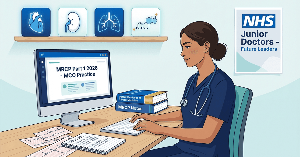 Cover: MRCP Part 1 Preparation 2026: Complete Study Guide, High-Yield Topics and How to Pass First Attempt