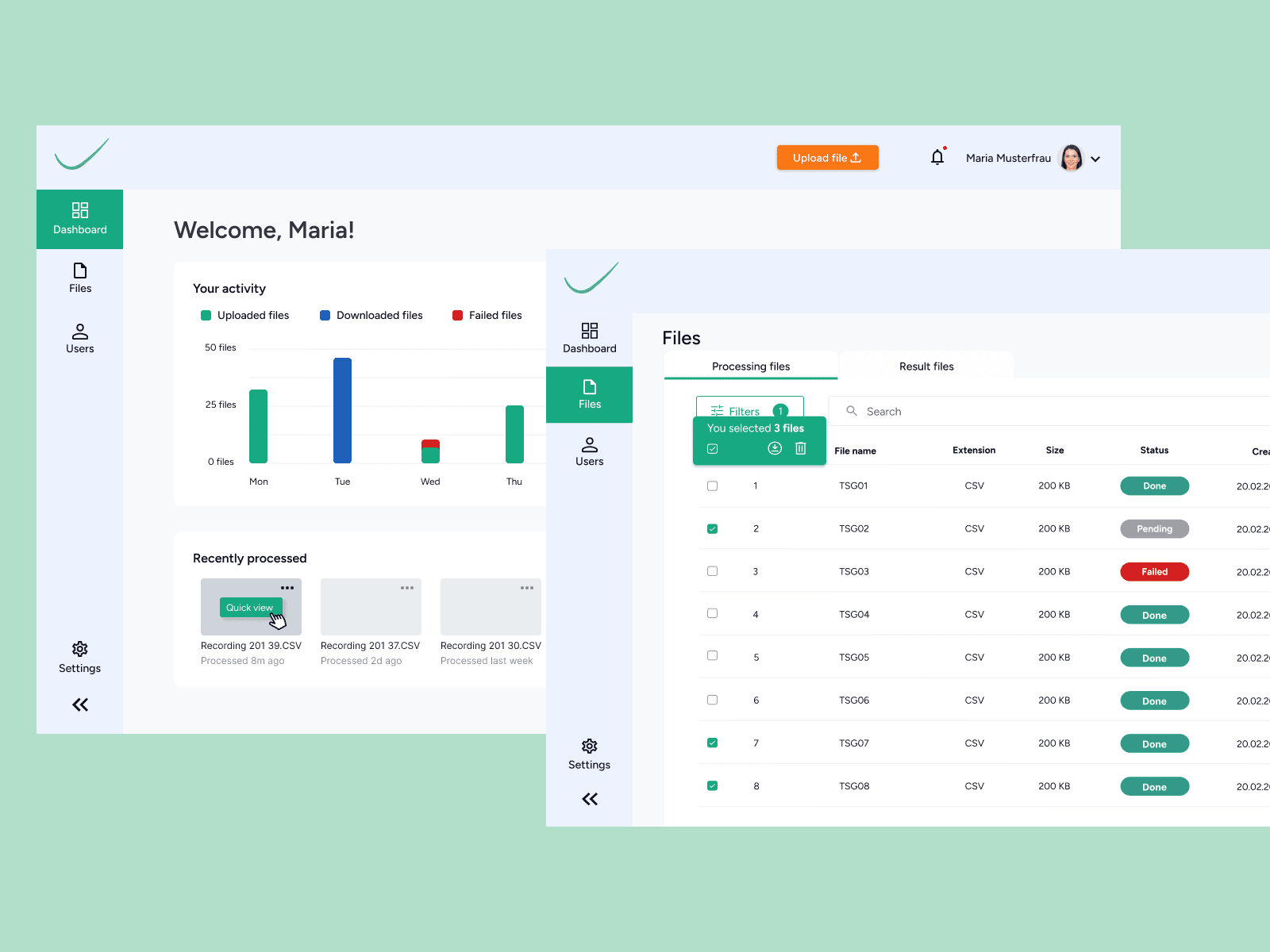 App Screen with open sidebar