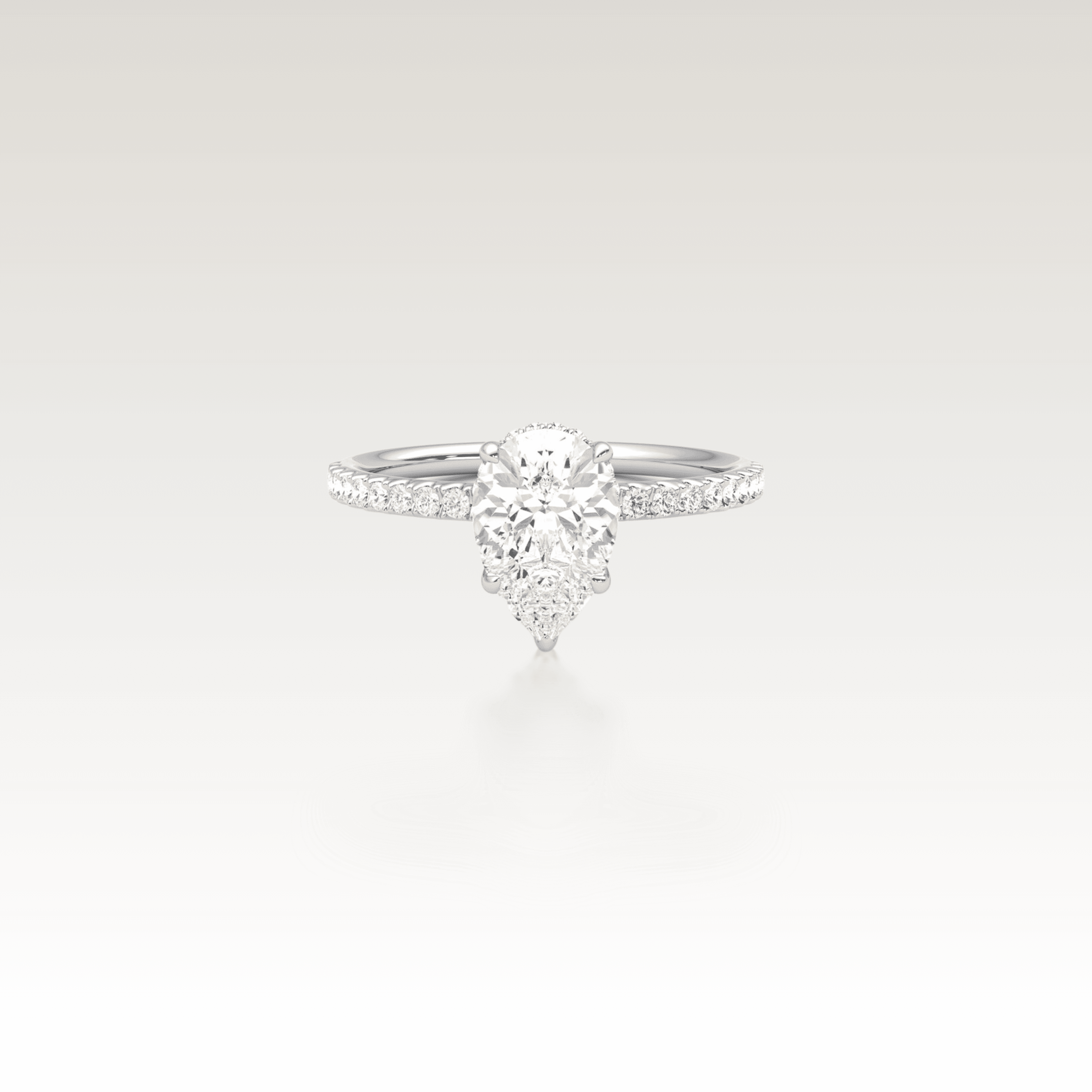 Pavé Pear Love Knot Diamond Ring image 3