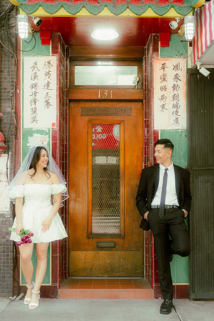 Couple stairing at each other