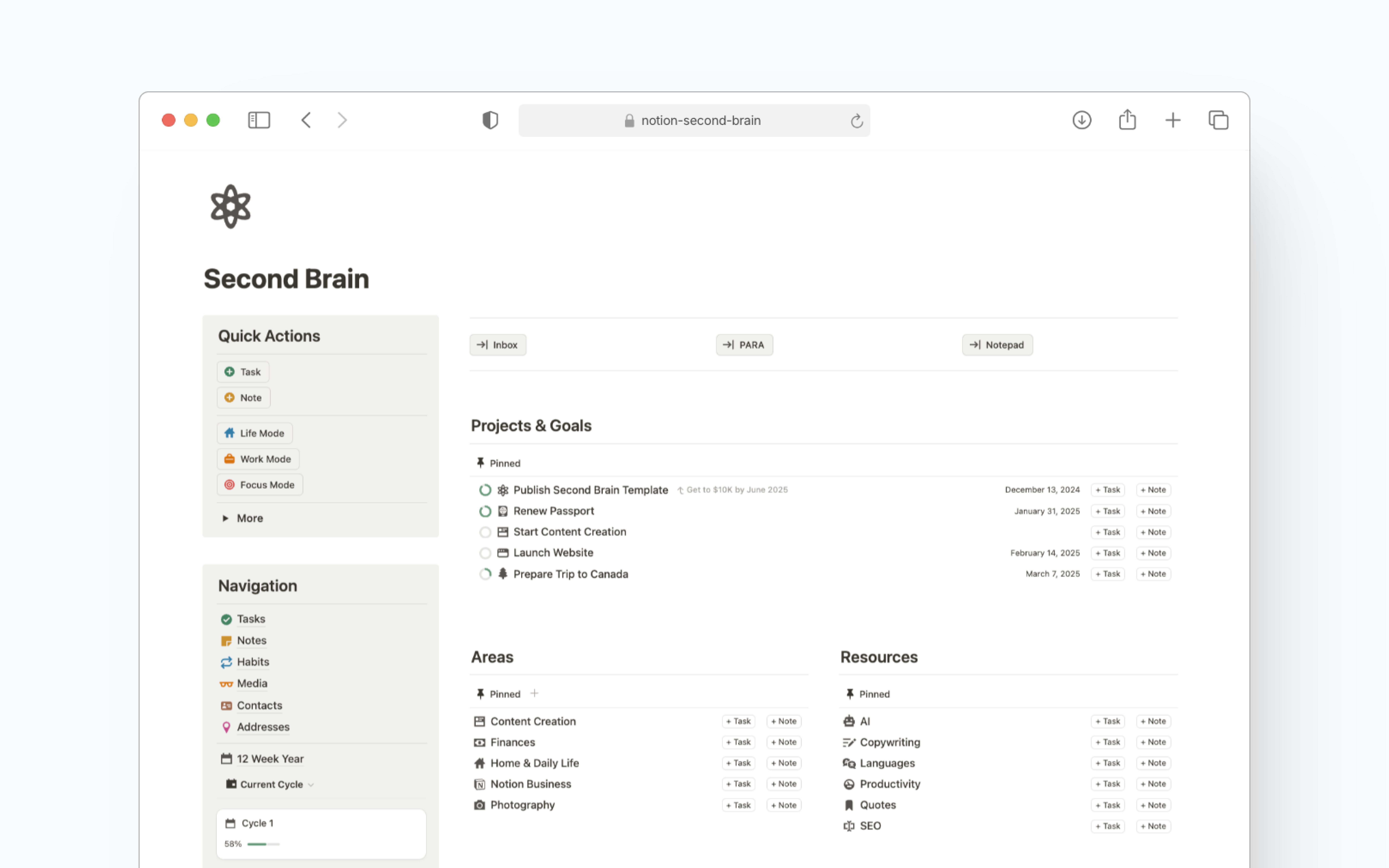 Notion Second Brain Guide: Master Organization in 2025 - BlocksPad Second Brain Template