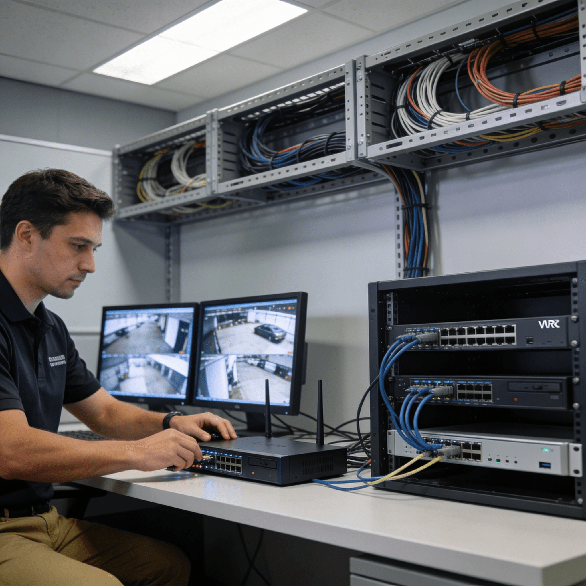 Ingeniero certificado configurando sistema de videovigilancia CCTV en CDMX