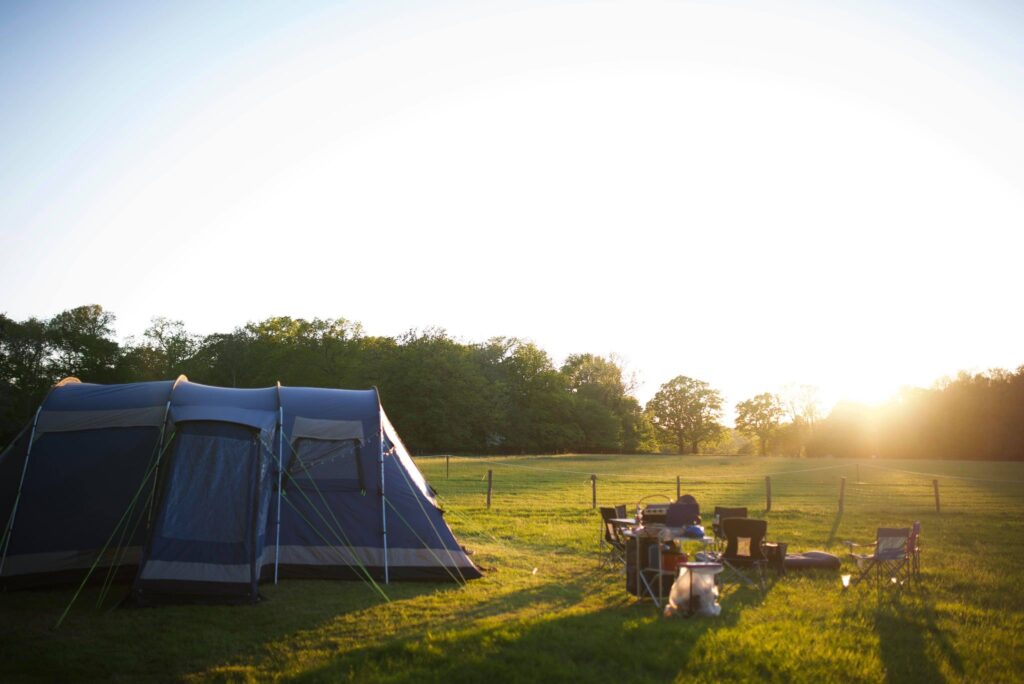 Family Camping at Deer Park Campsite, Sussex