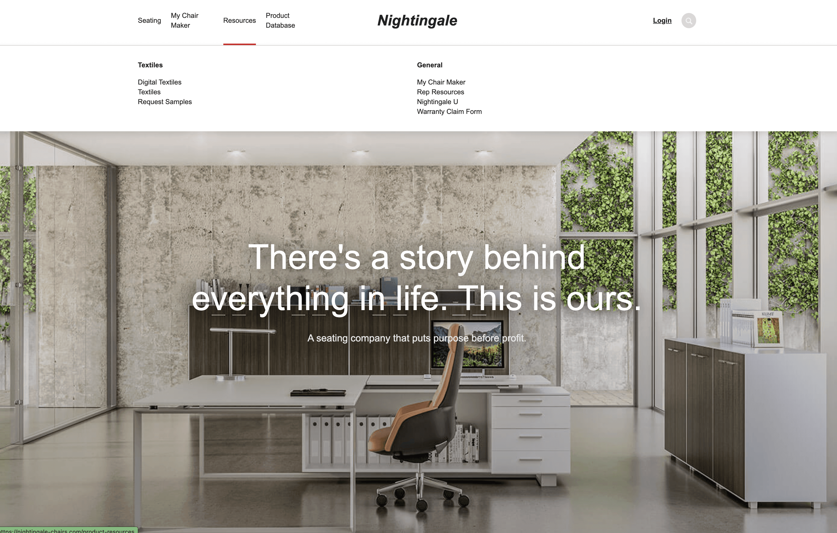 Screenshot of the earlier website experience