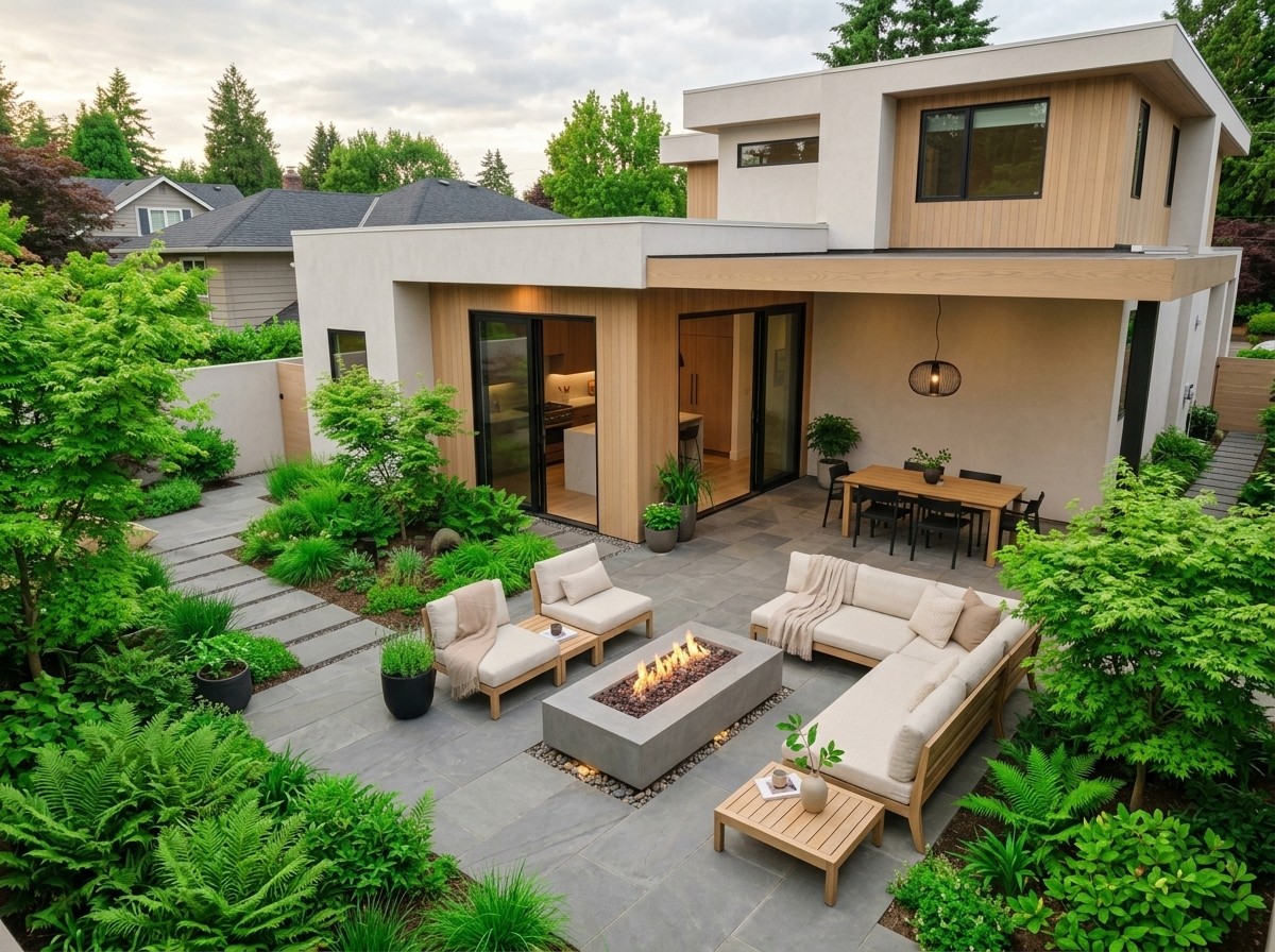 Image of a newly built patio