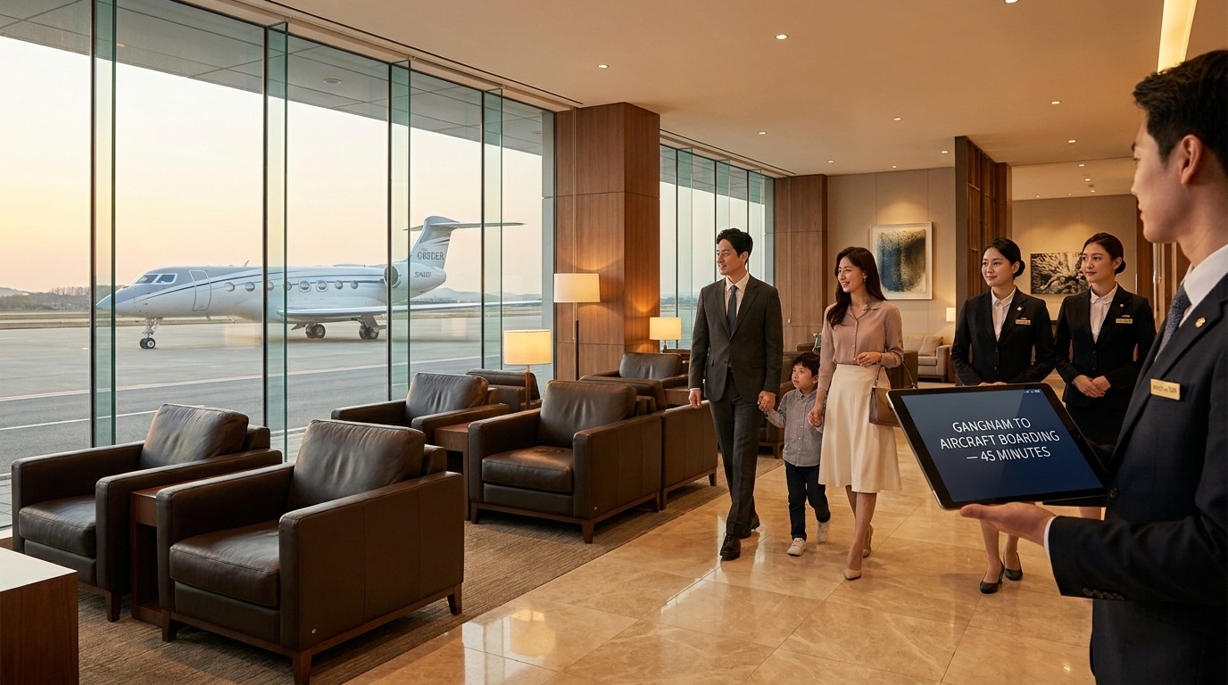 Gimpo SGBAC FBO services: VIP lounge, BestTurn escort, 5-minute customs, 30-minute Gangnam access