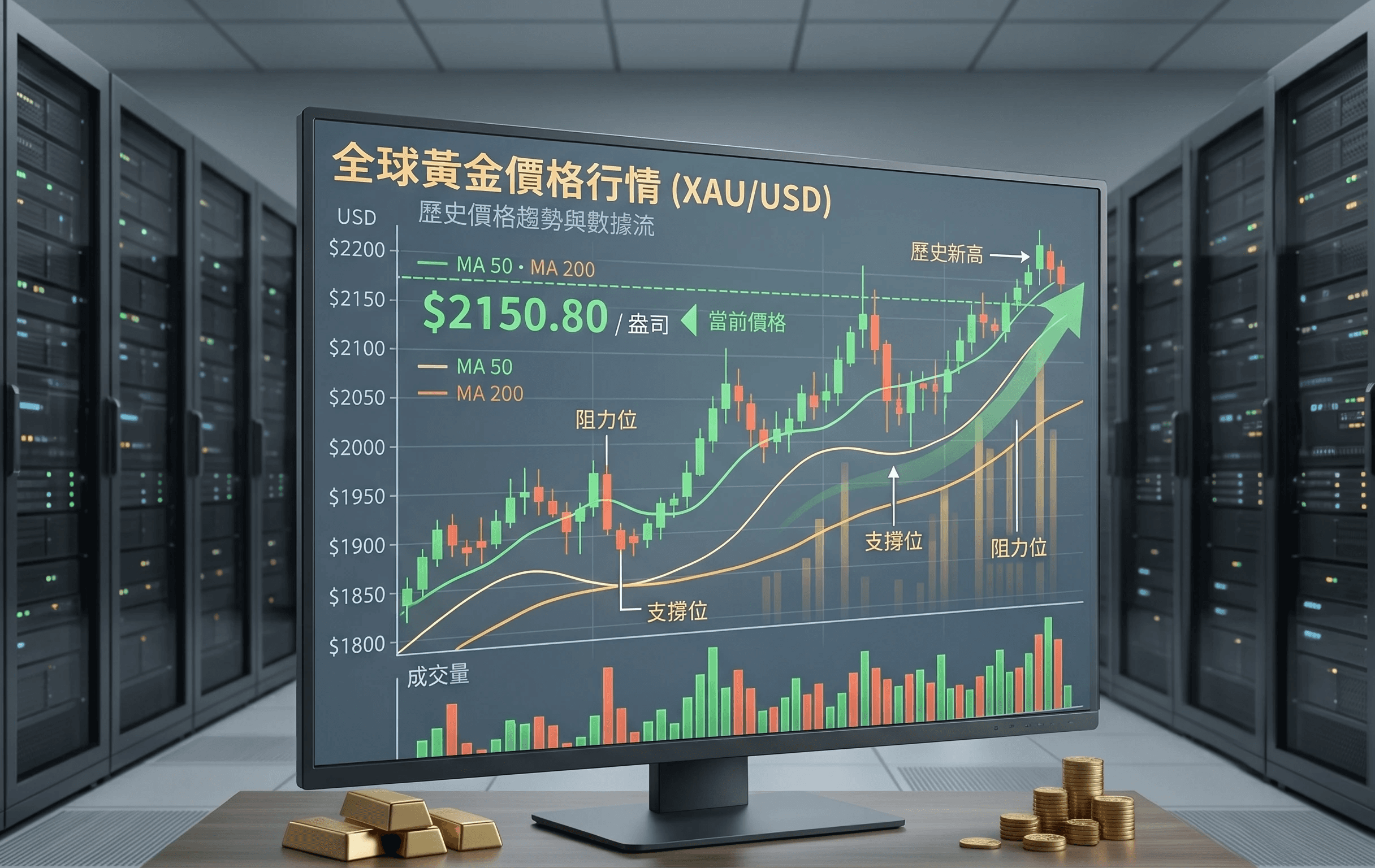 蘊采國際即時追蹤全球國際拍賣會與交易所行情,透過專業顯示螢幕呈現黃金走勢與市場動態,確保提供給客戶的報價與國際一線市場同步。