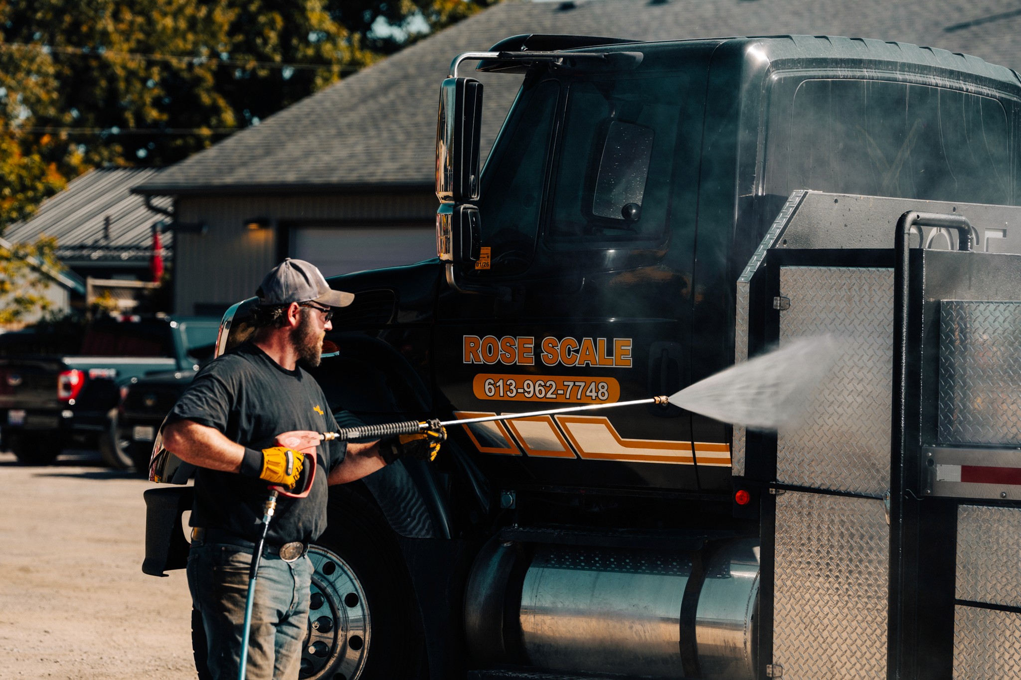 Truck crossing bridge