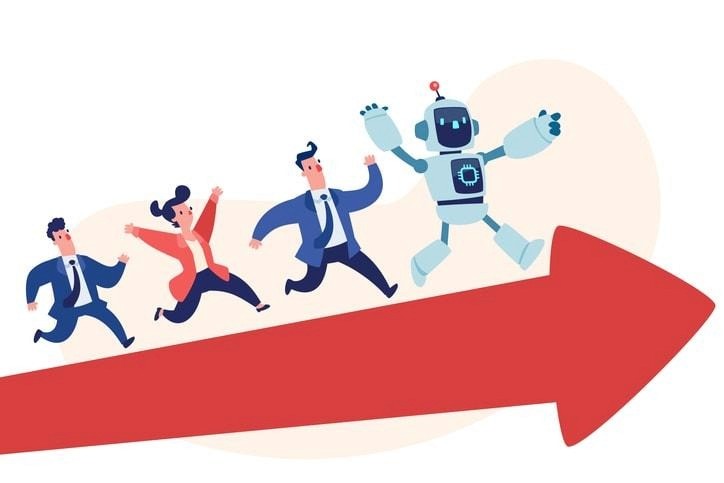 Milestones in AI research, including robots and chess computers.