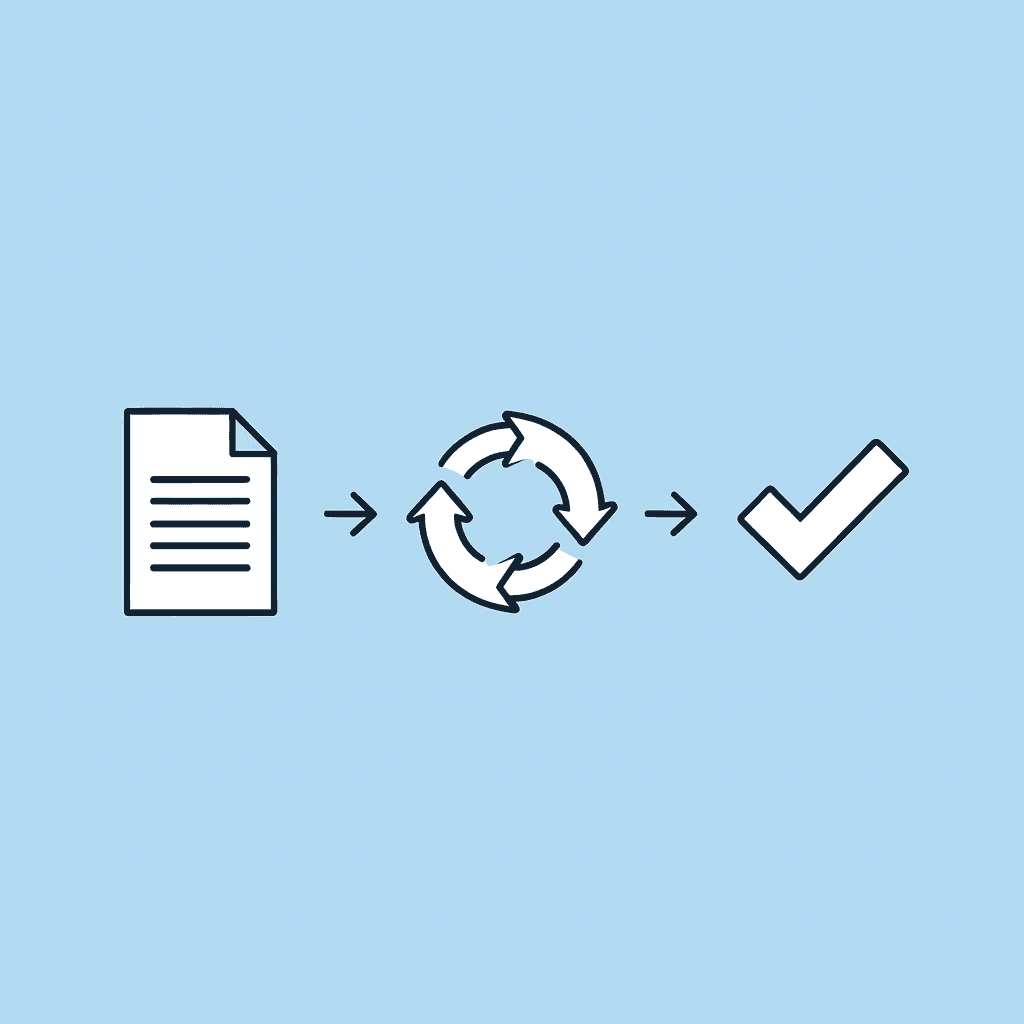 Three-step process showing how unplanned writing leads to multiple stakeholder reviews and extended timelines