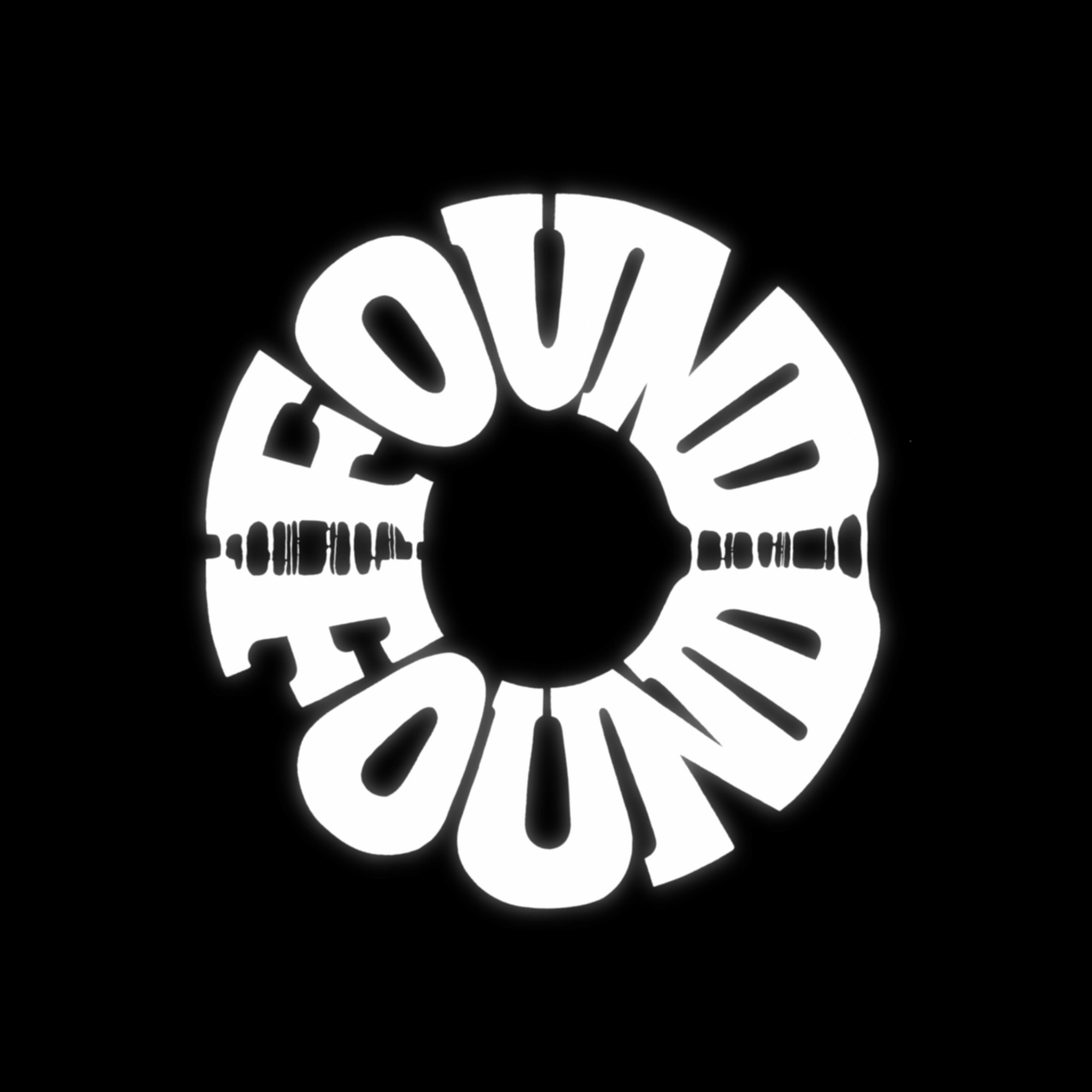 Rounded lettering artwork featureing the word "Found"
