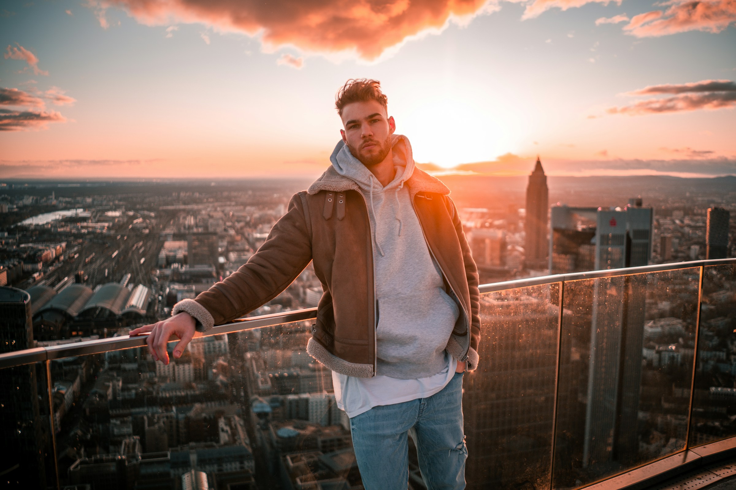 man on roof top - What Color Goes with Brown