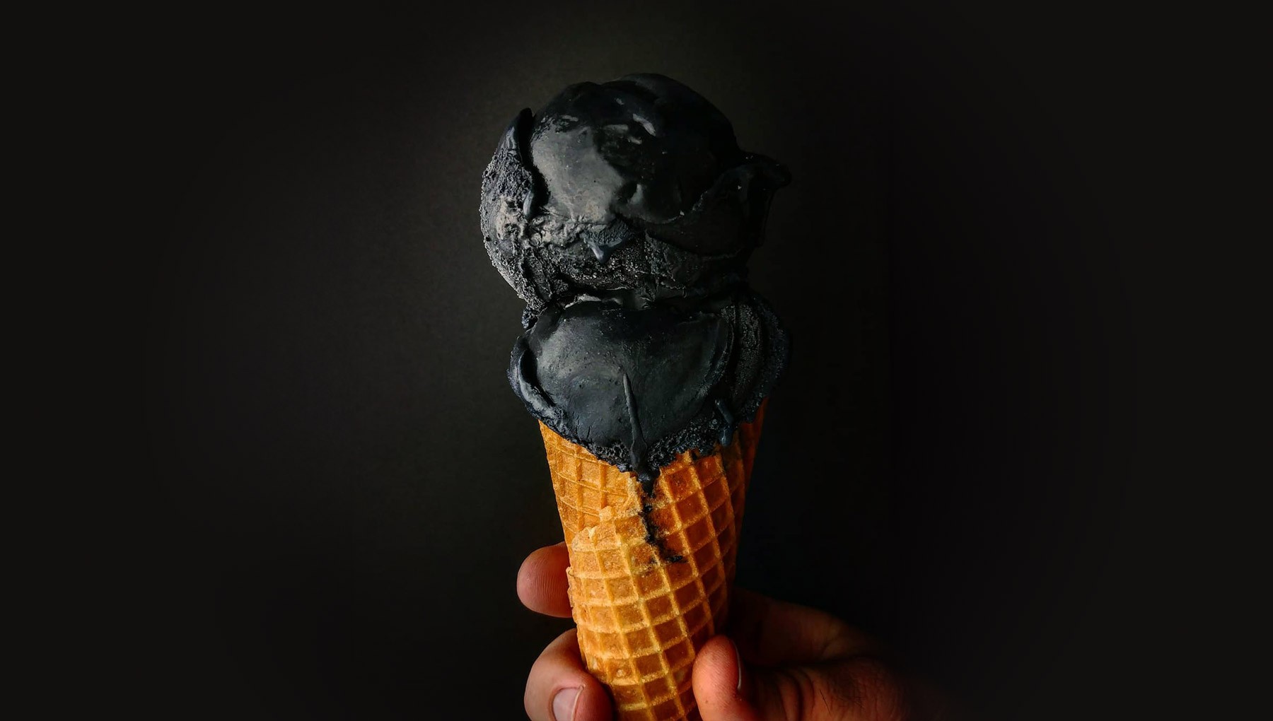 Image of the charcoal-infused french vanilla ice cream