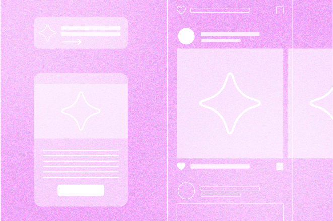 A wireframe view of social, digital ads, and email campaign collateral.