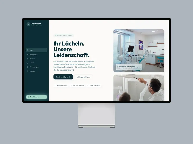 Webdesign-Konzept für eine Zahnarztpraxis – Portfolio von ArtiPixel Webdesign Berlin