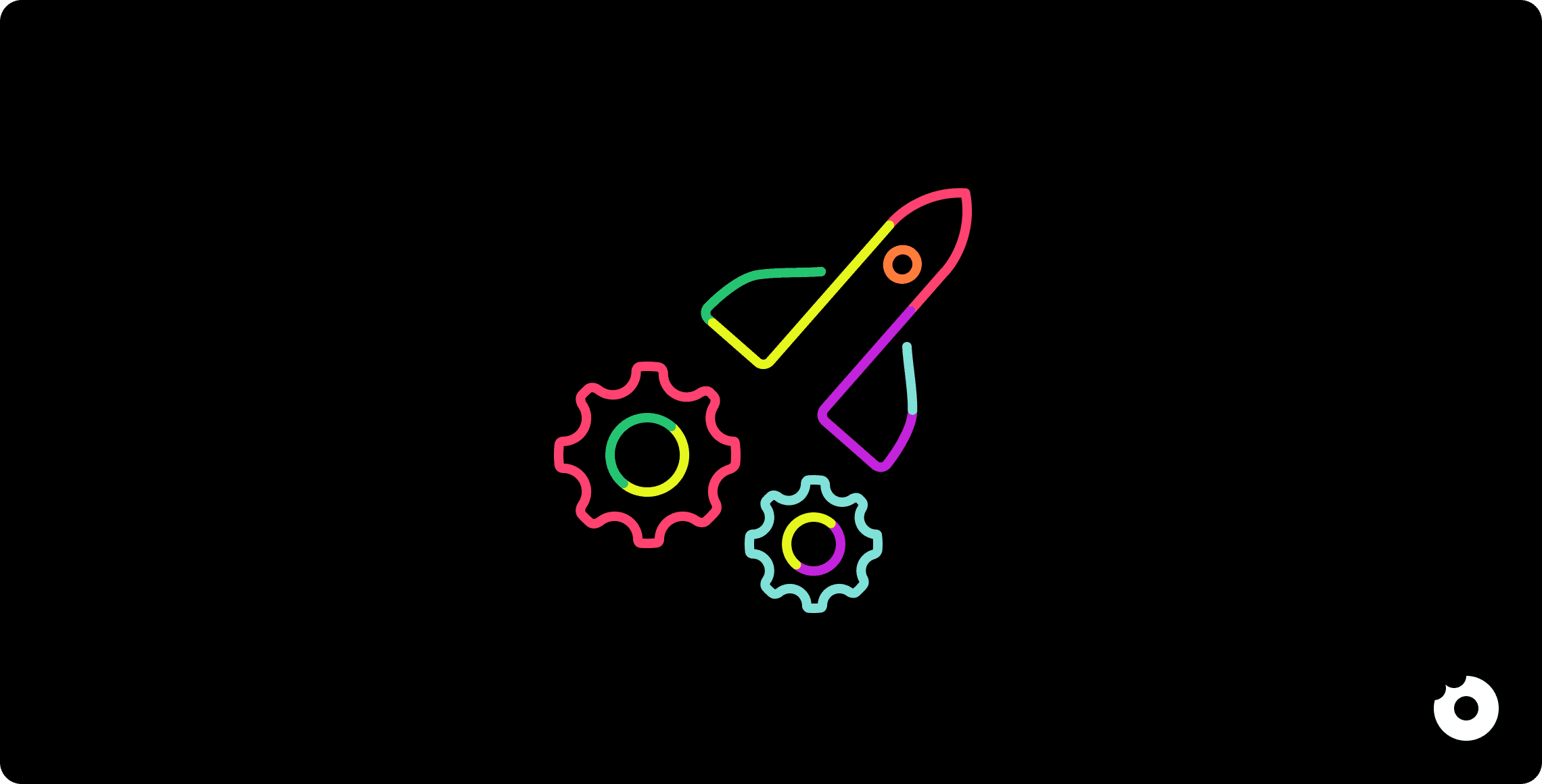 Rocket and gears representing product led growth for SaaS teams