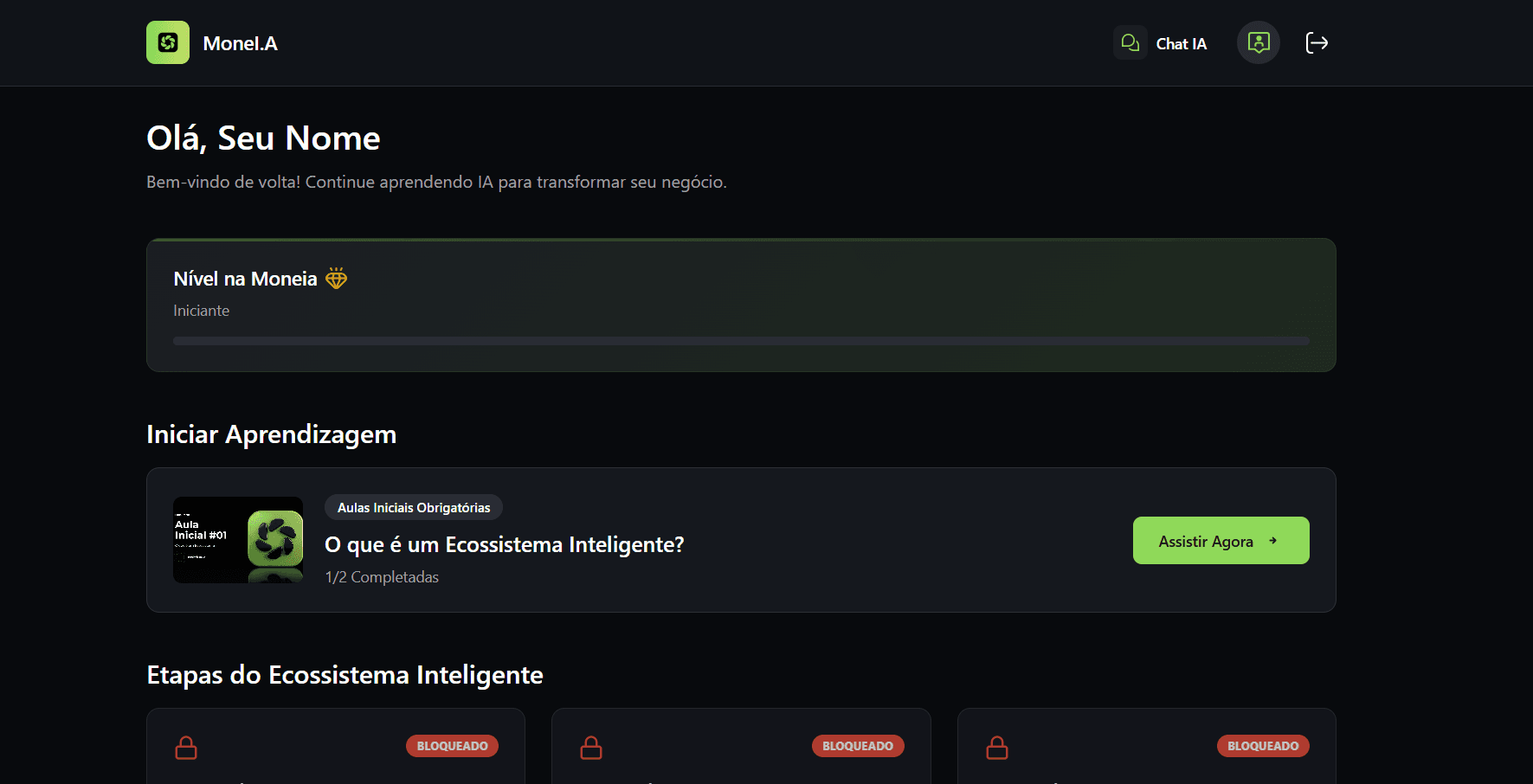 Clario dashboard showing balance, daily spending limit, savings plans, and real-time expense tracking in a modern interface.
