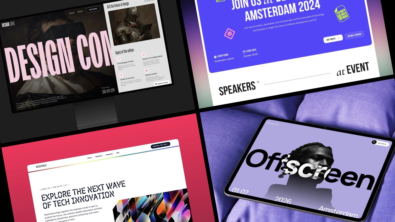 Event and Conference templates for Framer