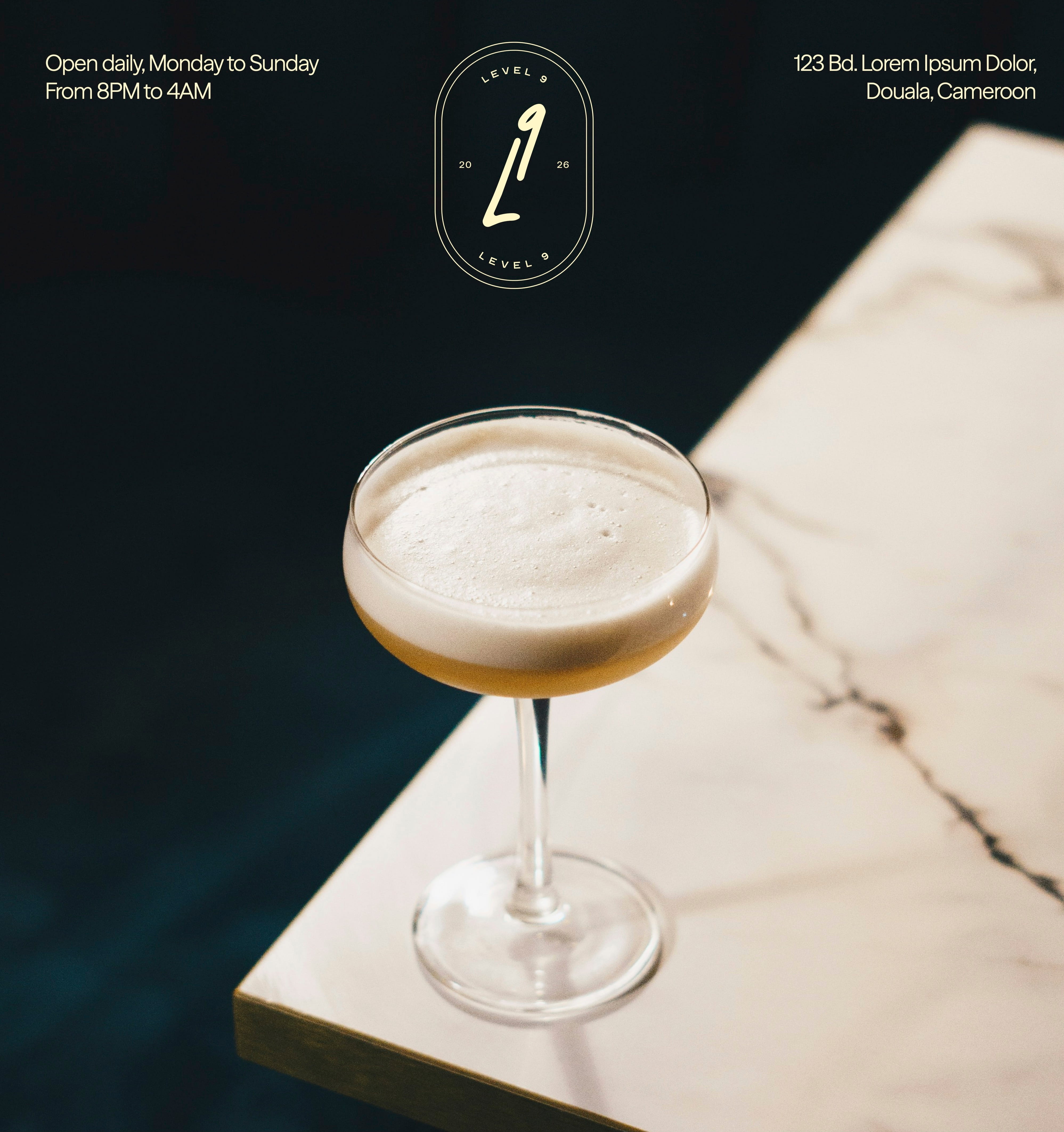 Branding and visual identity design for restaurant and bar with sushi, steaks and cocktails in Douala, Cameroon