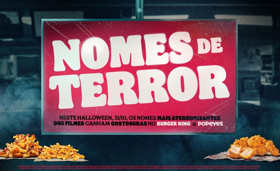 Burger King e Popeyes dará mimos a clientes com nomes de personagens de horror