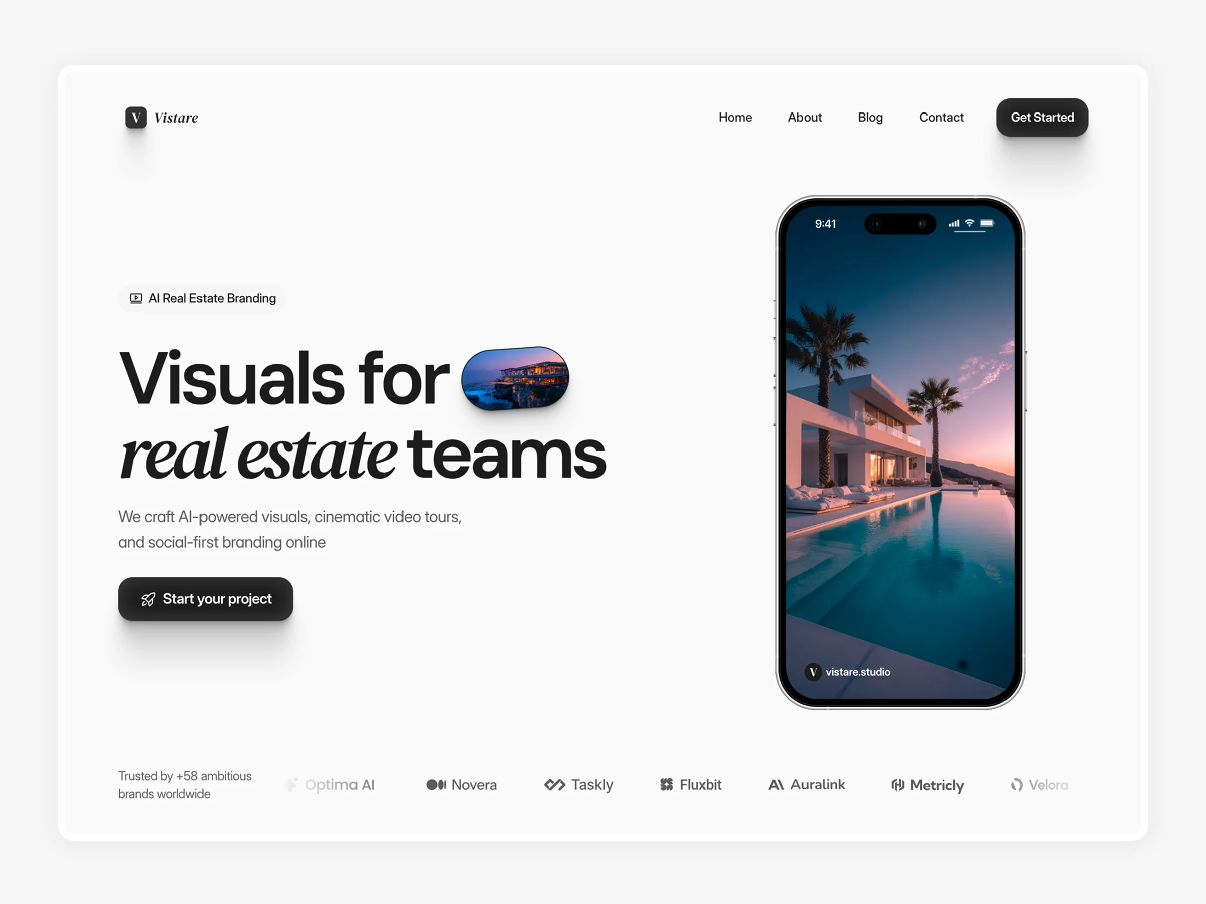 Real estate website template with cinematic visuals and video storytelling — by Luna UI