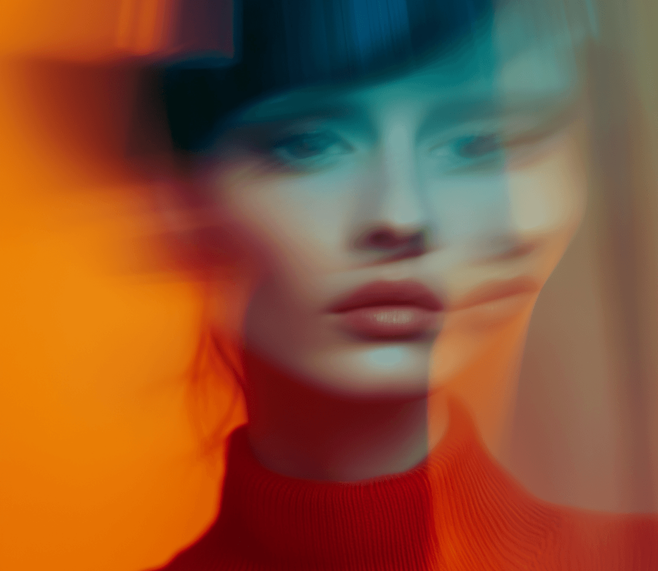 A woman with black hair dressed in a red sweater, looking directly at the camera with a friendly expression.