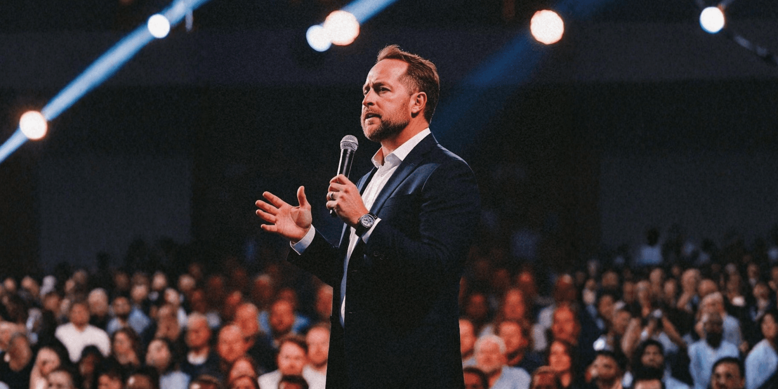 Garrath Robinson speaking at a high-stakes event, discussing modern GTM strategies and decision-making in complex organizational environments.