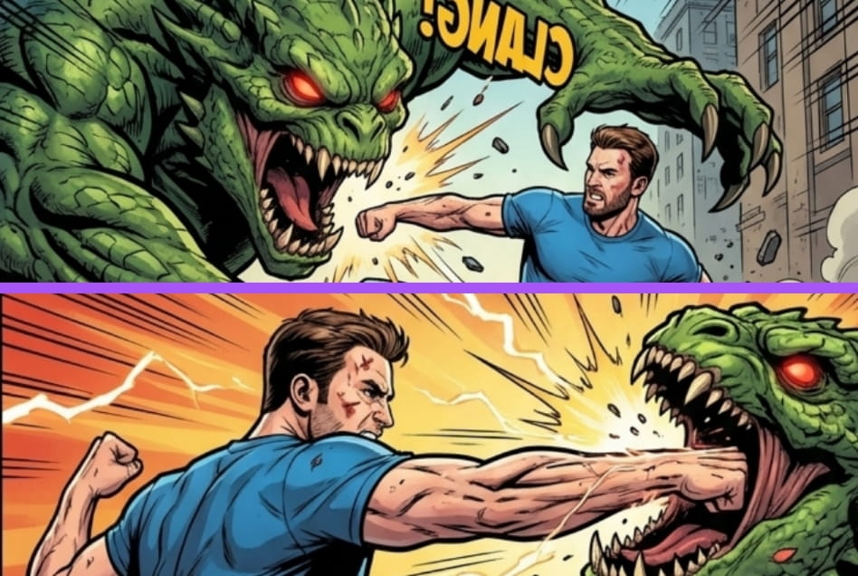 The person reading his comic book