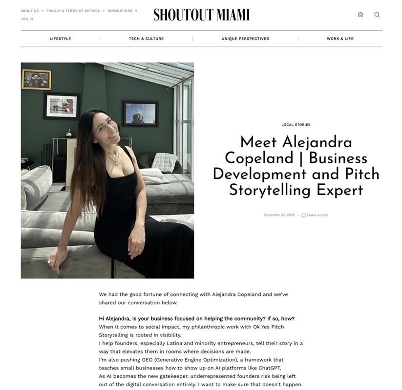 Alejandra Copeland in Shoutout Miami Local Stories