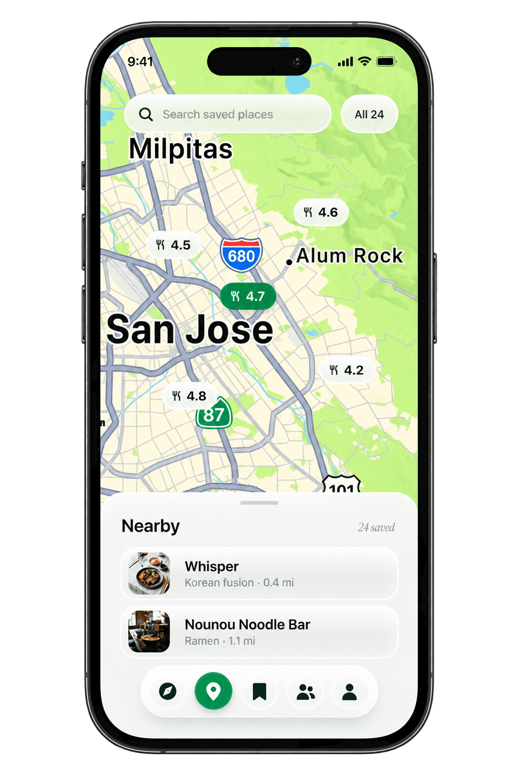 Nextbite map screen