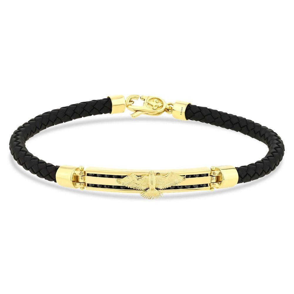 Assos Pırlanta 14 Ayar Altın Şık Tasarım Erkek Bileklik Modeli