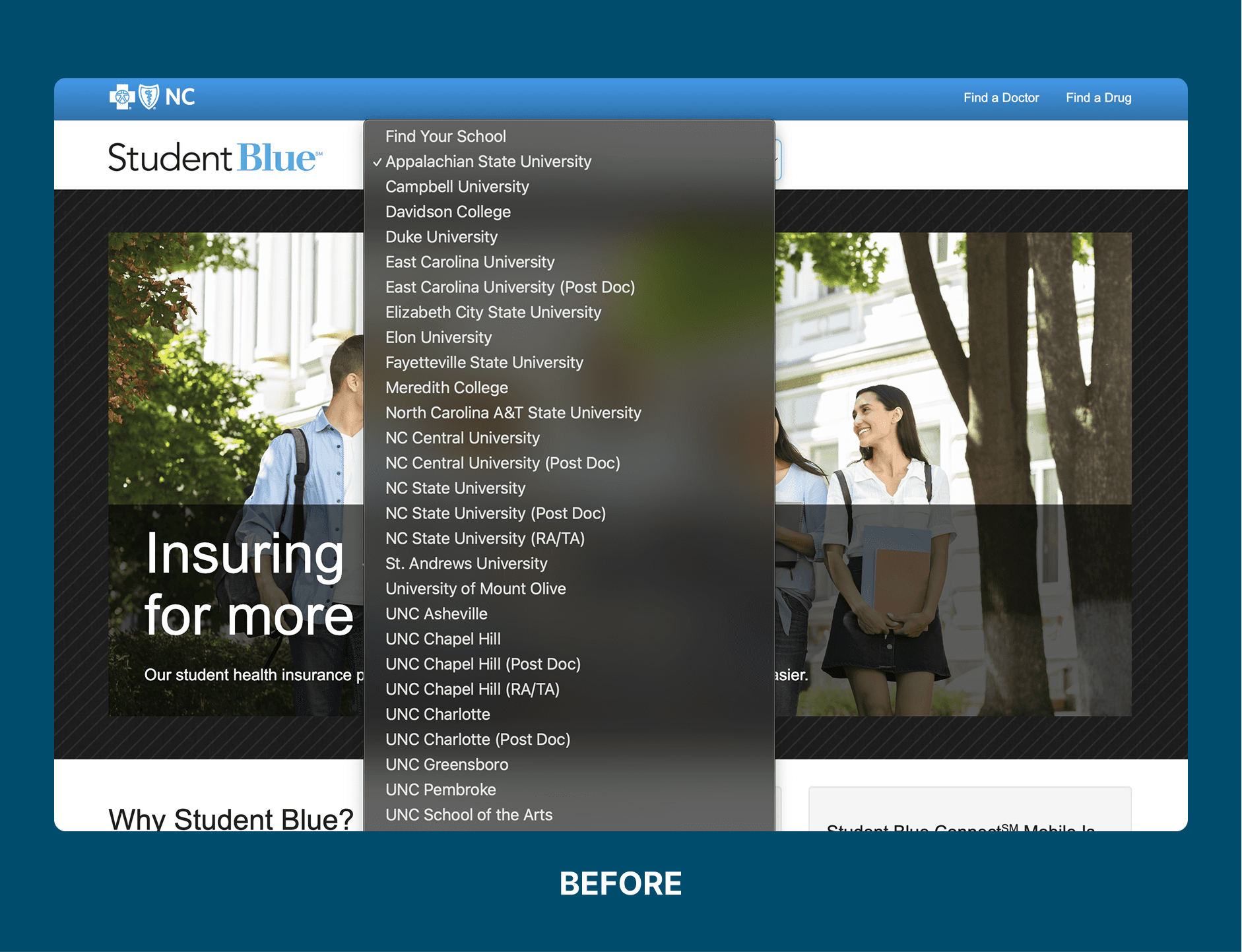 Example of school card grid and persistent eyebrow.